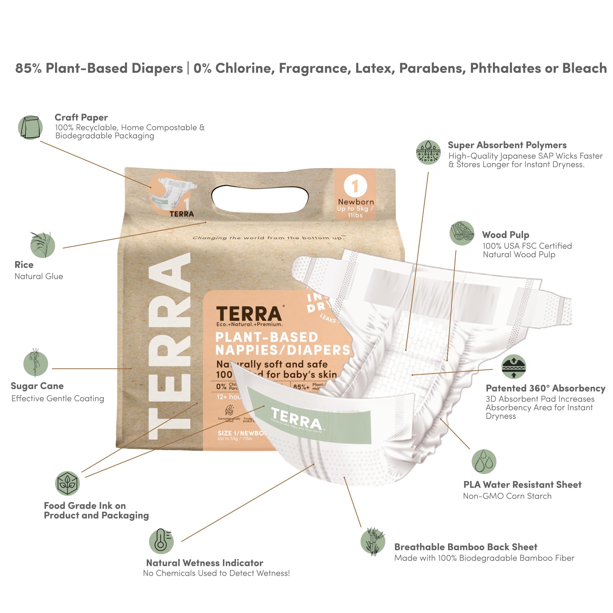 Amazon.co.jp: TERRA(テラ) おむつ 超吸収 肌に優しい オムツ 夜用